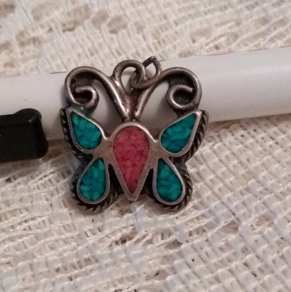Navajo jewelry, pendant. Stamped.